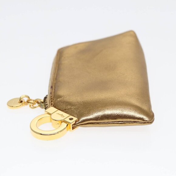 Salvatore Ferragamo Gancini Coin Purse Leather Gold Auth - Picture 5 of 16